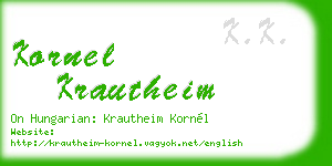 kornel krautheim business card