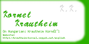 kornel krautheim business card